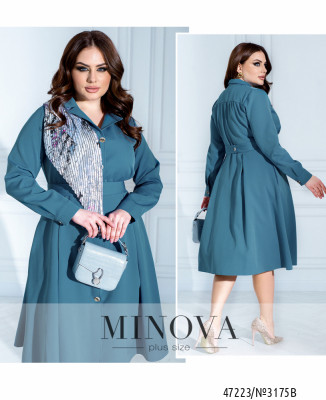 Сукня №3175B-Сіро-блакитний_minova_7